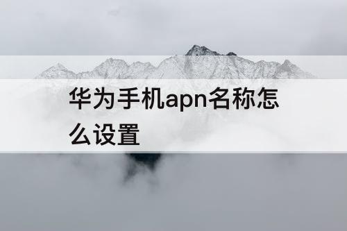 华为手机apn名称怎么设置