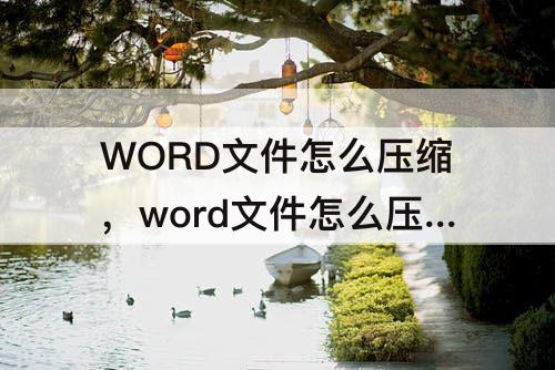 WORD文件怎么压缩，word文件怎么压缩到5M以下
