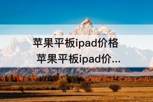 苹果平板ipad价格 苹果平板ipad价格表全年