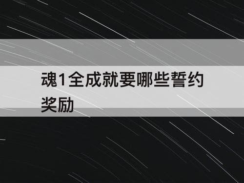 魂1全成就要哪些誓约奖励