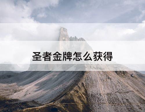 圣者金牌怎么获得