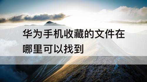 华为手机收藏的文件在哪里可以找到