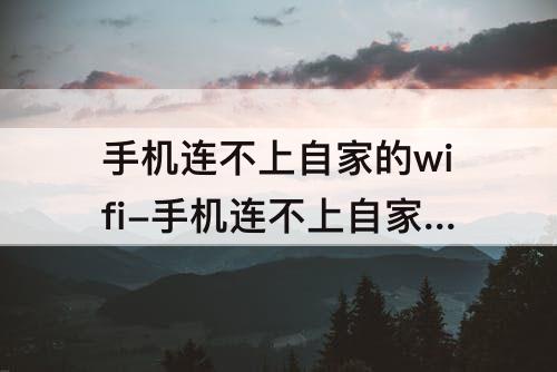 手机连不上自家的wifi-手机连不上自家的wifi是怎么回事