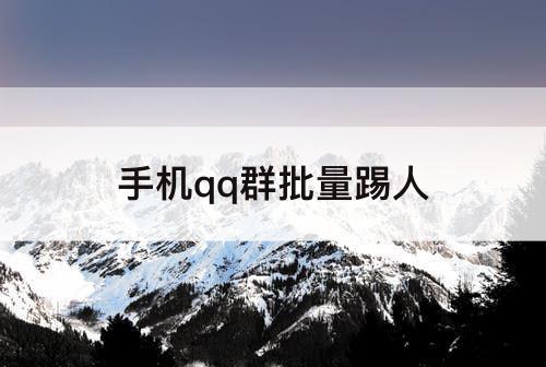 手机qq群批量踢人