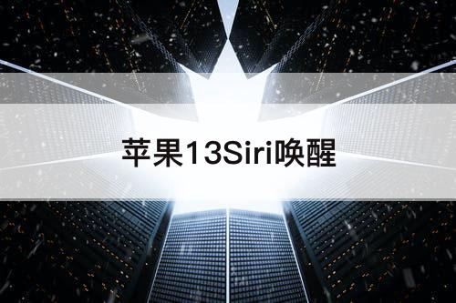 苹果13Siri唤醒