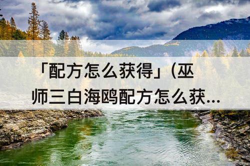 「配方怎么获得」(巫师三白海鸥配方怎么获得)