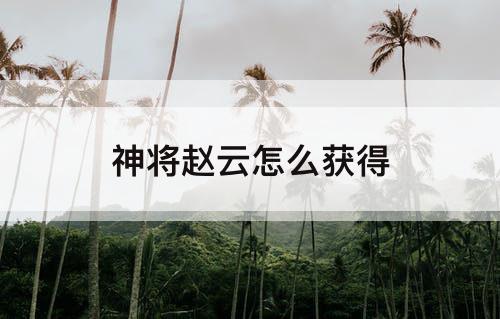 神将赵云怎么获得