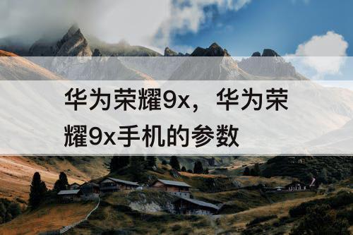 华为荣耀9x，华为荣耀9x手机的参数