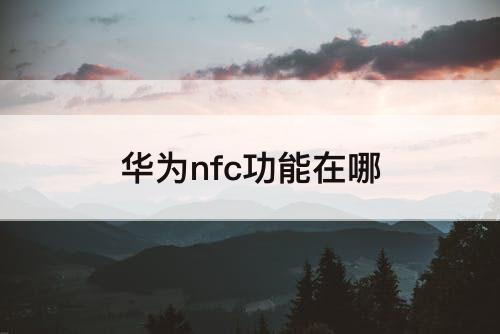 华为nfc功能在哪