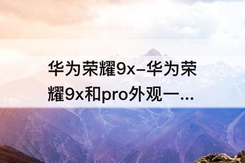 华为荣耀9x-华为荣耀9x和pro外观一样吗