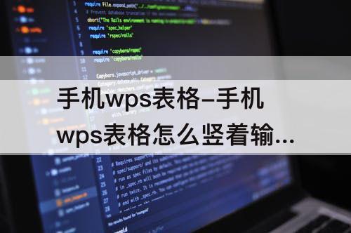 手机wps表格-手机wps表格怎么竖着输入文字