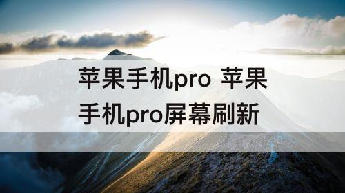 苹果手机pro 苹果手机pro屏幕刷新
