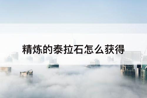 精炼的泰拉石怎么获得
