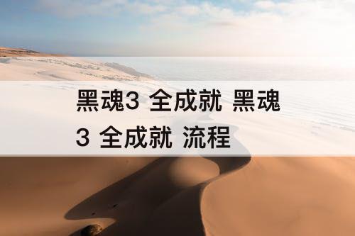黑魂3 全成就 黑魂3 全成就 流程