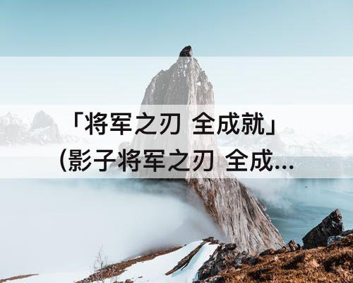 「将军之刃 全成就」(影子将军之刃 全成就)