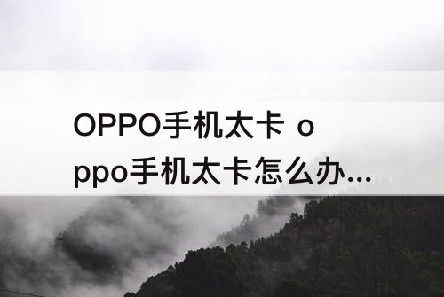 OPPO手机太卡 oppo手机太卡怎么办?1分钟解决!我教你