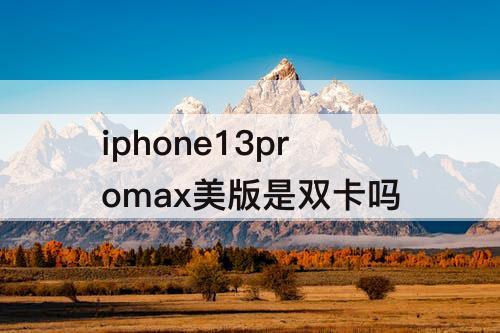 iphone13promax美版是双卡吗