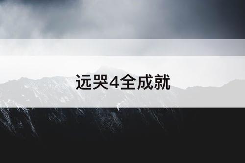 远哭4全成就
