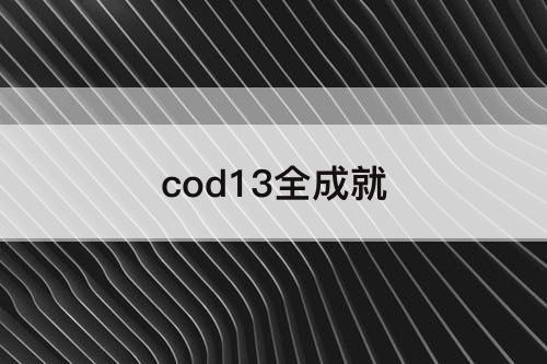 cod13全成就