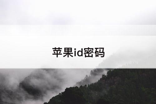 苹果id密码