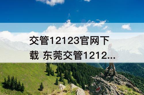 交管12123官网下载 东莞交管12123官网下载
