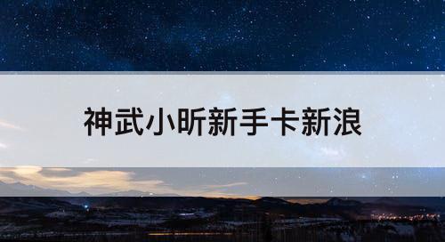 神武小昕新手卡新浪