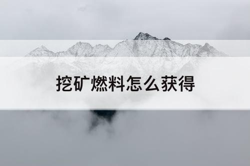 挖矿燃料怎么获得