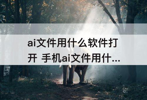 ai文件用什么软件打开 手机ai文件用什么软件打开?