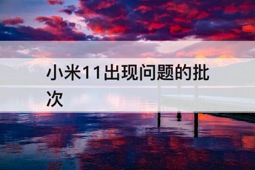 小米11出现问题的批次