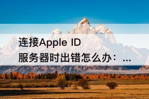 连接Apple ID服务器时出错怎么办：苹果ipad连接apple id服务器时出错怎么办
