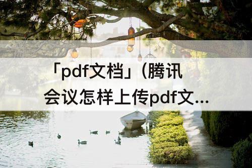 「pdf文档」(腾讯会议怎样上传pdf文档)