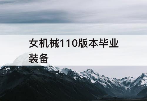 女机械110版本毕业装备