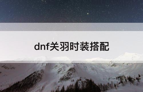 dnf关羽时装搭配