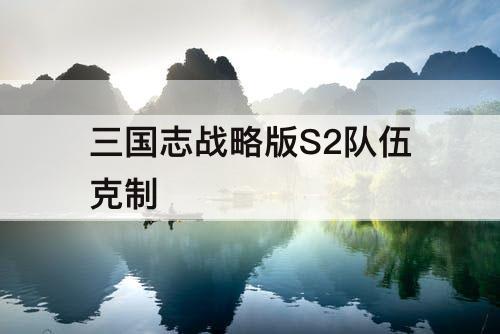 三国志战略版S2队伍克制