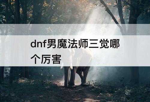 dnf男魔法师三觉哪个厉害