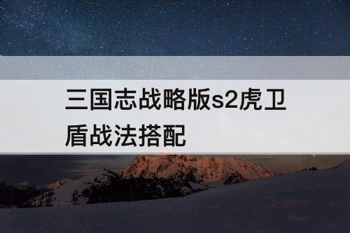 三国志战略版s2虎卫盾战法搭配