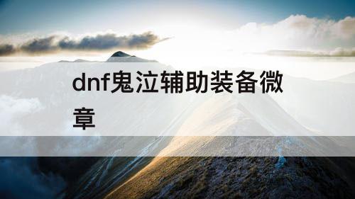 dnf鬼泣辅助装备微章