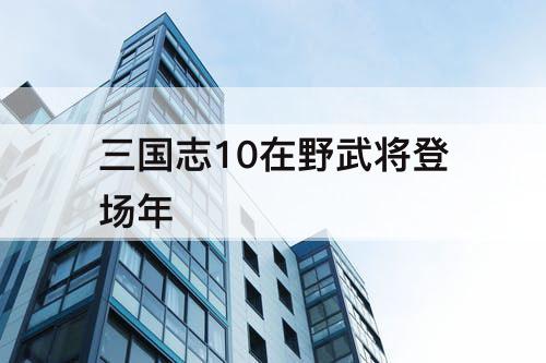 三国志10在野武将登场年