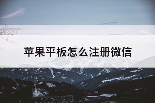 苹果平板怎么注册微信