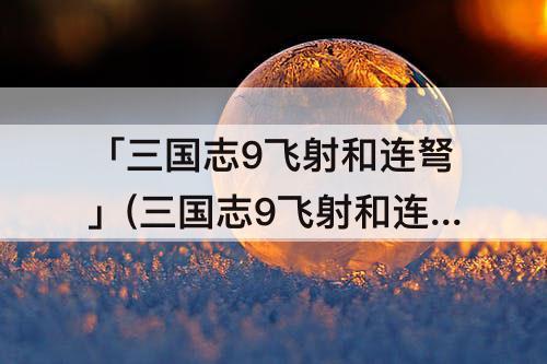 「三国志9飞射和连弩」(三国志9飞射和连弩哪个发动率高)