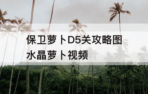 保卫萝卜D5关攻略图水晶萝卜视频