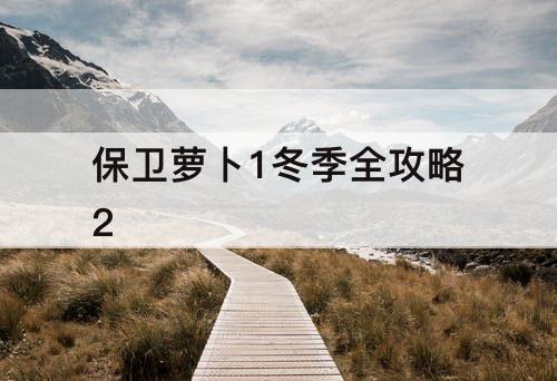 保卫萝卜1冬季全攻略2