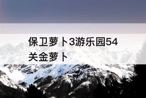 保卫萝卜3游乐园54关金萝卜