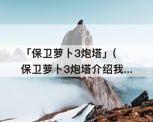 「保卫萝卜3炮塔」(保卫萝卜3炮塔介绍我感觉一般)