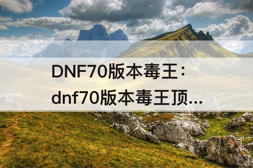 DNF70版本毒王：dnf70版本毒王顶级装备怎么做