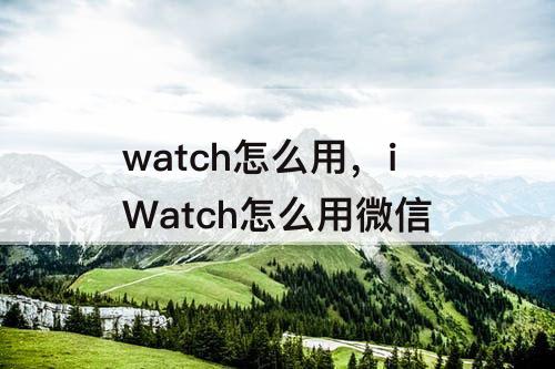 watch怎么用，iWatch怎么用微信