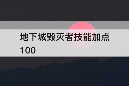 地下城毁灭者技能加点100