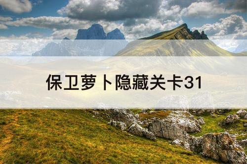 保卫萝卜隐藏关卡31