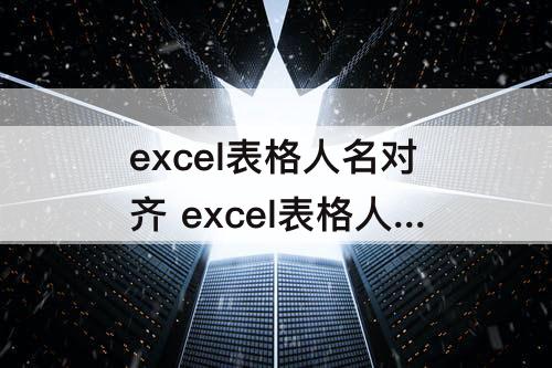 excel表格人名对齐 excel表格人名对齐有空格