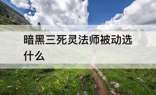 暗黑三死灵法师被动选什么